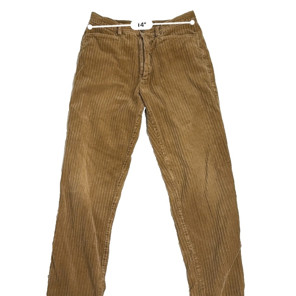 Benetton Corduroy Pants Mens 28x28 Tan Brown Italy Vintage Academia Old Money - Picture 4 of 14
